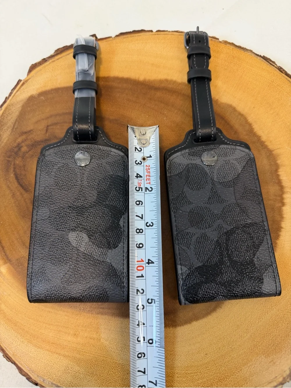 Set of 2 Coach Gray/Black Camo Luggage Tags New Retail $48 each